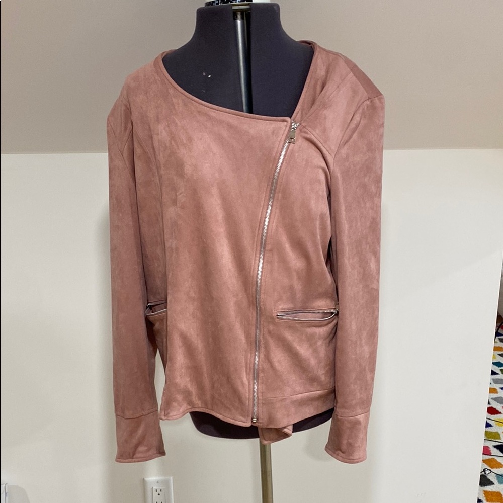 Rose pink suede jacket